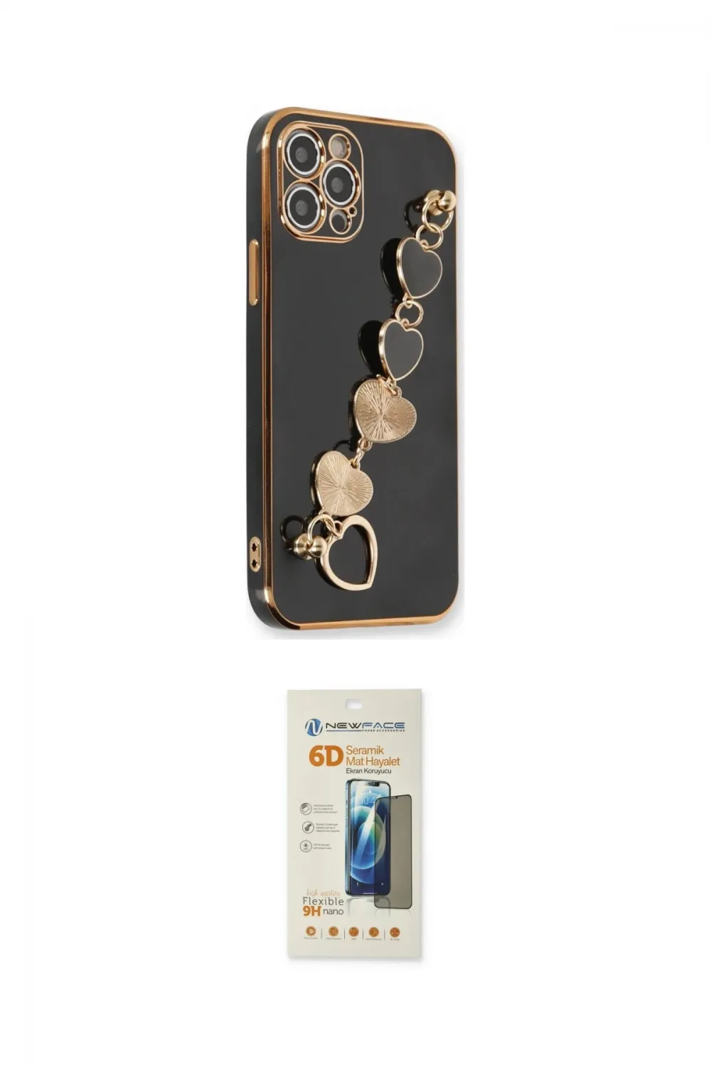 ieg™ iPhone 12 Pro Kılıf Nova Işık Prime - Siyah 6D Mat Seramik Hayalet Nano Ekran Koruyucu