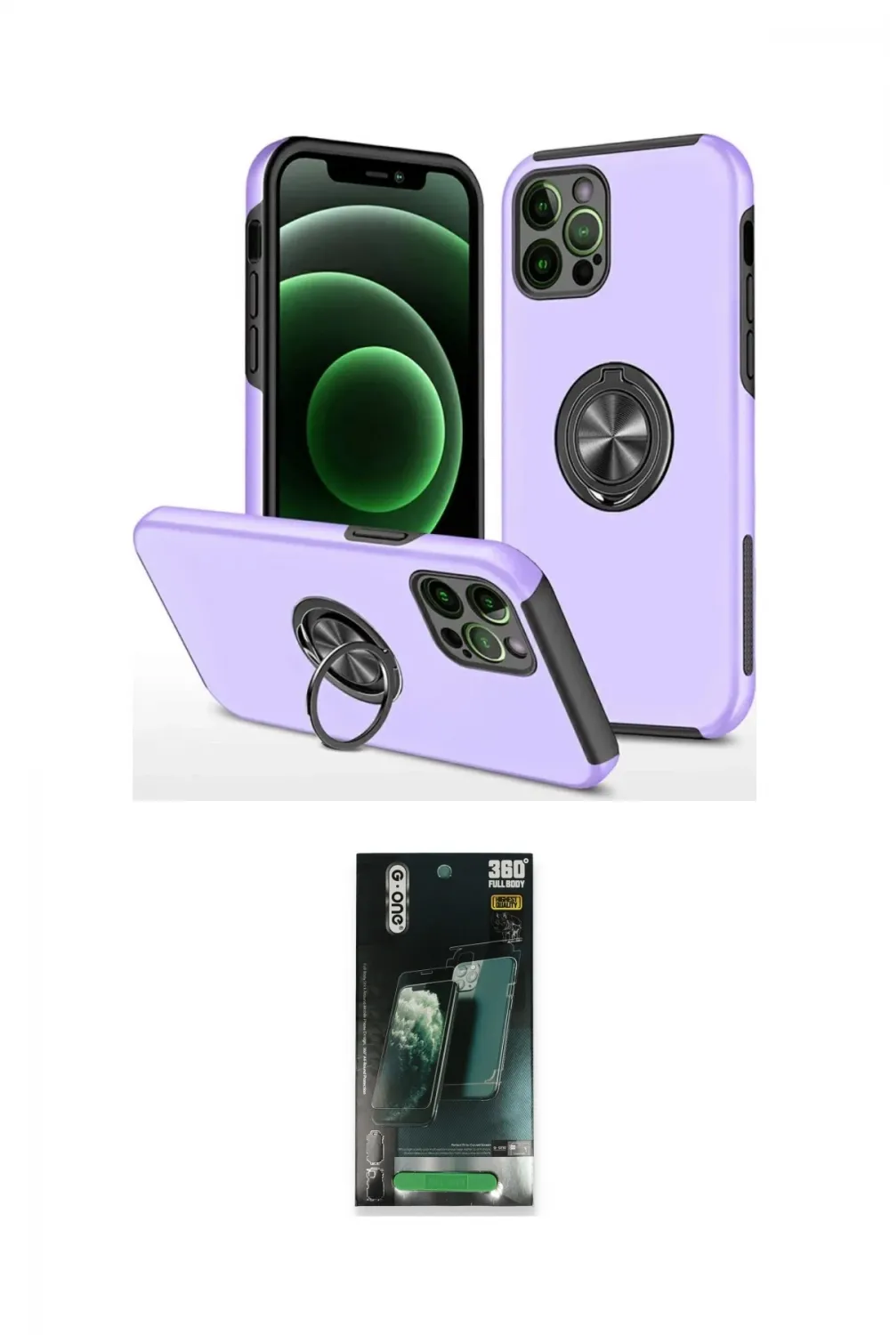 ieg™ iPhone 12 Pro Kılıf Odak Form Prime - Siyah 360 Mat Full Body Arka Koruyucu