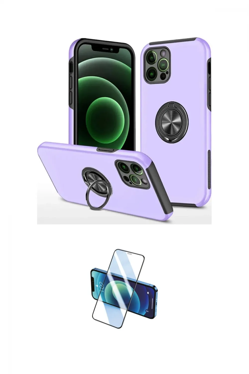 ieg™ iPhone 12 Pro Kılıf Odak Form Prime - Siyah 3D Antistatik Cam Ekran Koruyucu