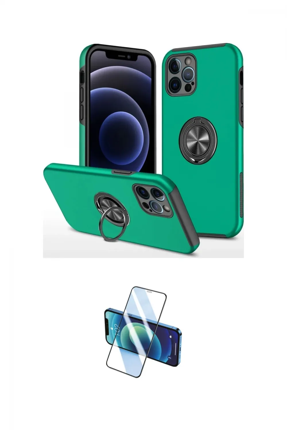 ieg™ iPhone 12 Pro Kılıf Odak Form Prime - Siyah 3D Antistatik Seramik Nano Ekran Koruyucu