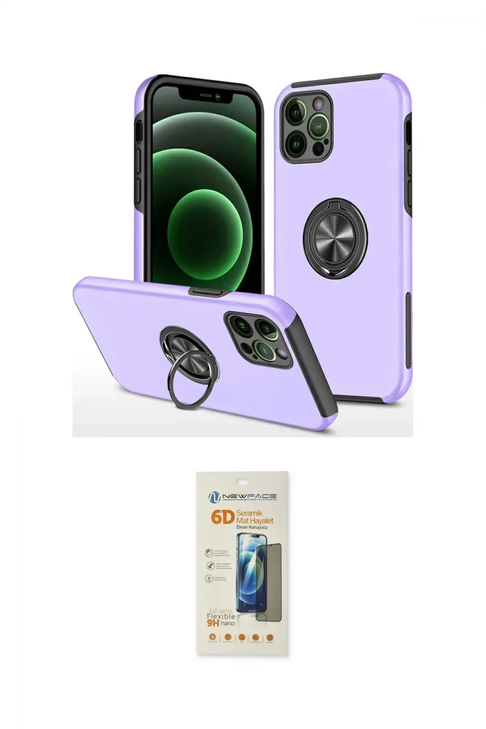 ieg™ iPhone 12 Pro Kılıf Odak Form Prime - Siyah 6D Mat Seramik Hayalet Nano Ekran Koruyucu