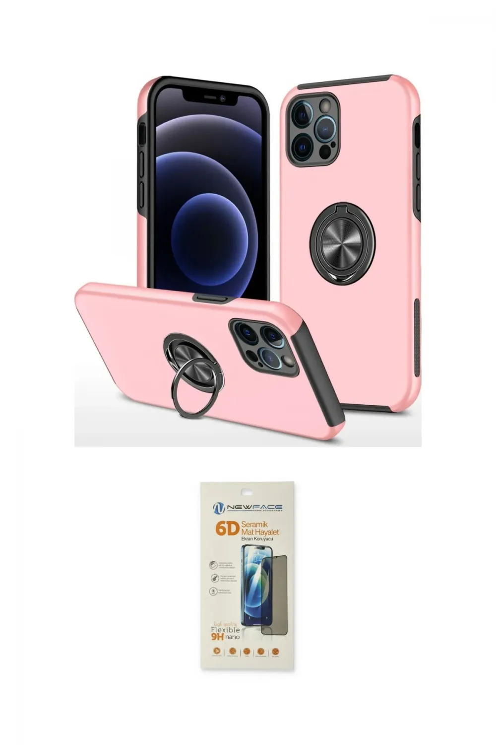 ieg™ iPhone 12 Pro Kılıf Odak Form Prime - Siyah 6D Mat Seramik Hayalet Nano Ekran Koruyucu