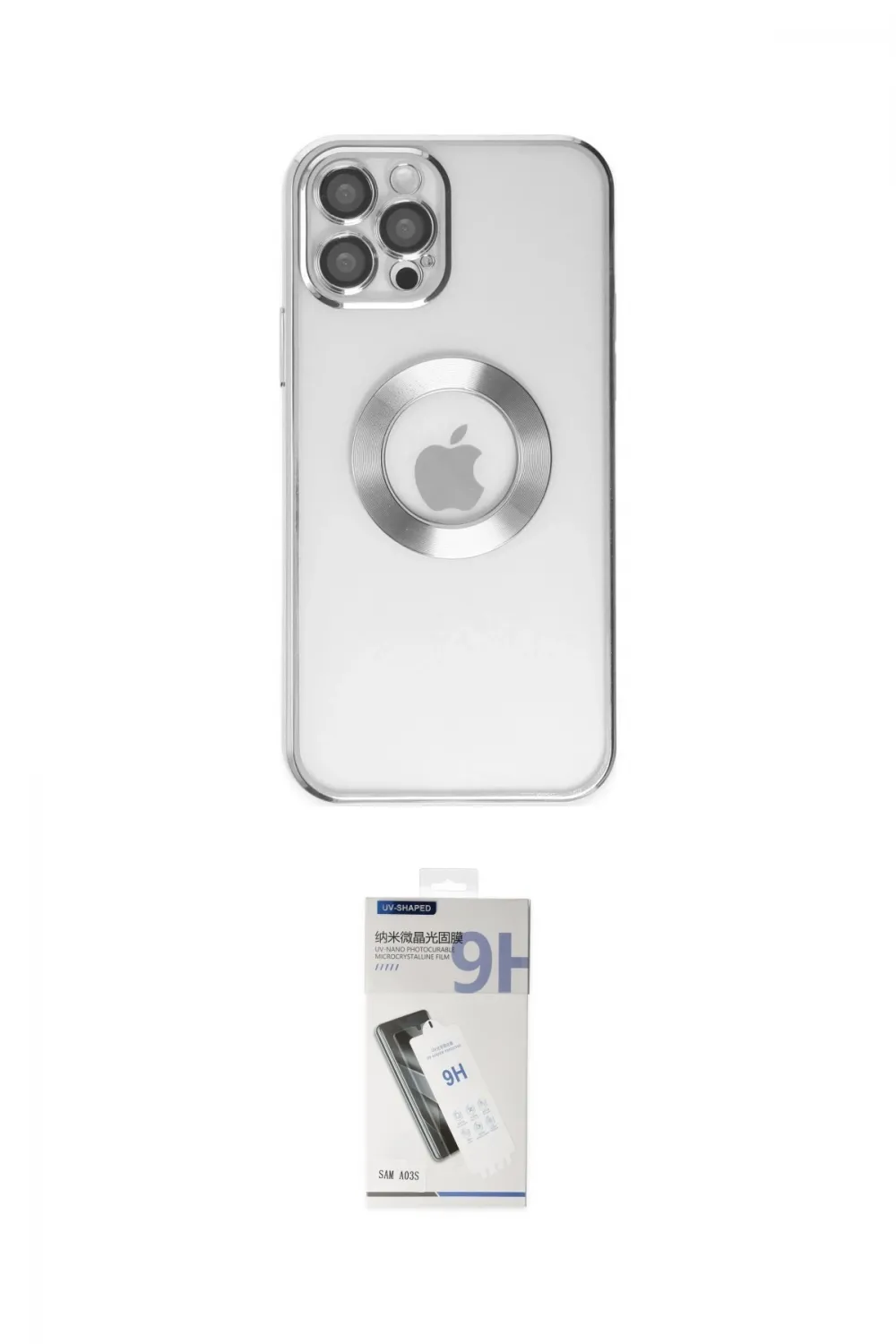 ieg™ iPhone 12 Pro Kılıf Pusula Form - Şeffaf Uv Polymer Nano Ekran Koruyucu