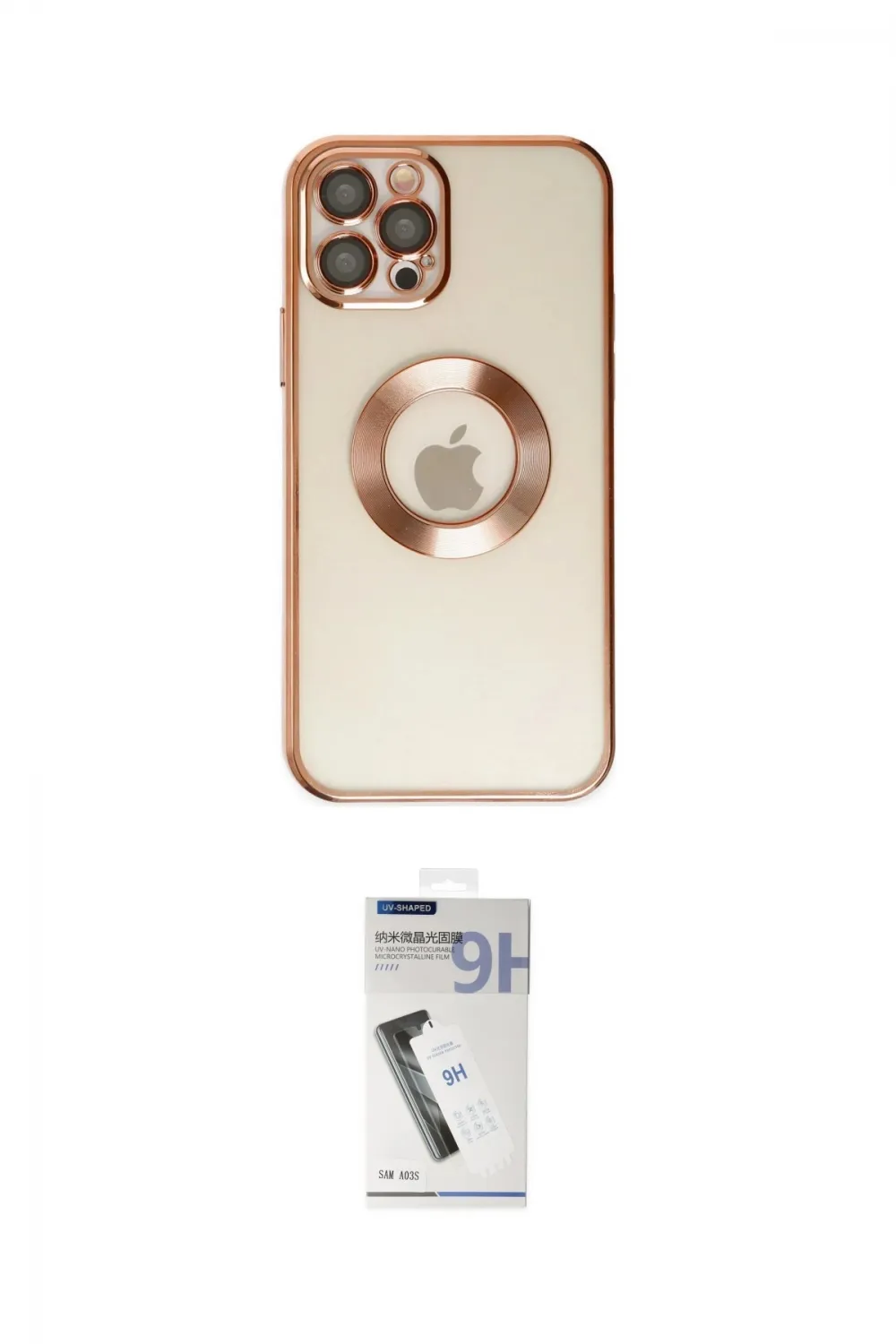 ieg™ iPhone 12 Pro Kılıf Pusula Form - Şeffaf Uv Polymer Nano Ekran Koruyucu