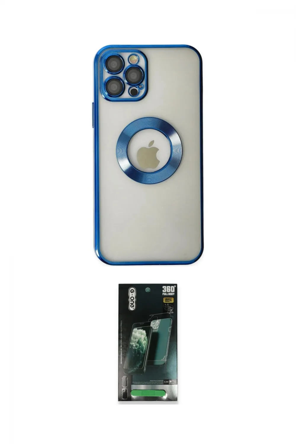 ieg™ iPhone 12 Pro Kılıf Pusula Form - Siyah 360 Mat Full Body Arka Koruyucu