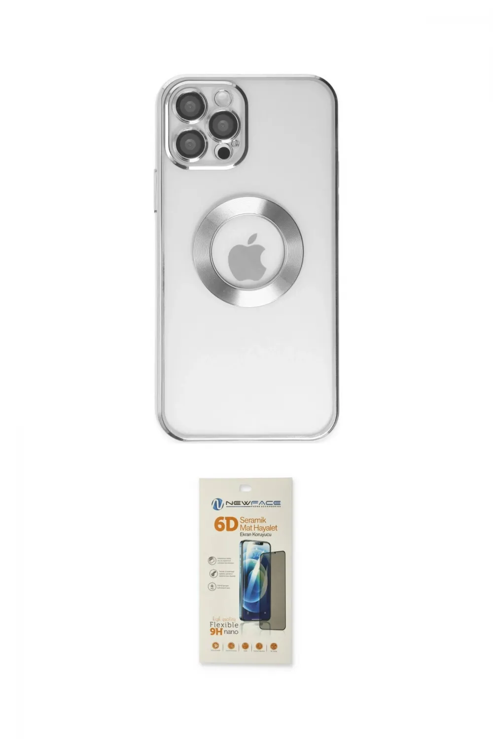 ieg™ iPhone 12 Pro Kılıf Pusula Form - Siyah 6D Mat Seramik Hayalet Nano Ekran Koruyucu