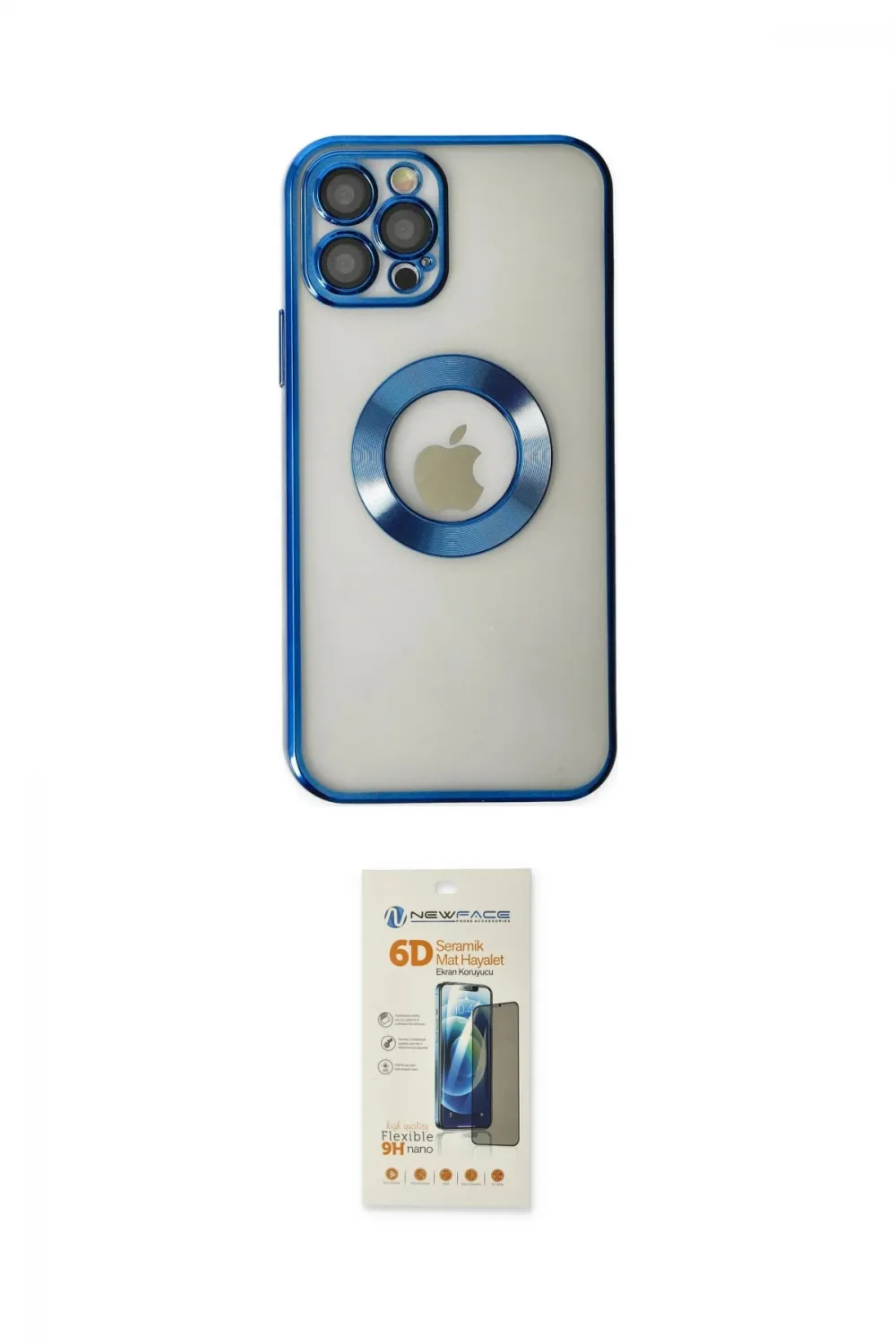 ieg™ iPhone 12 Pro Kılıf Pusula Form - Siyah 6D Mat Seramik Hayalet Nano Ekran Koruyucu