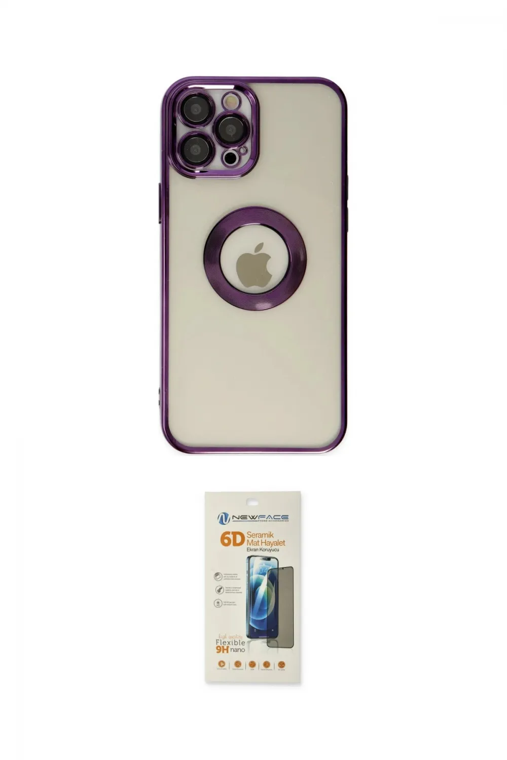 ieg™ iPhone 12 Pro Kılıf Pusula Form - Siyah 6D Mat Seramik Hayalet Nano Ekran Koruyucu