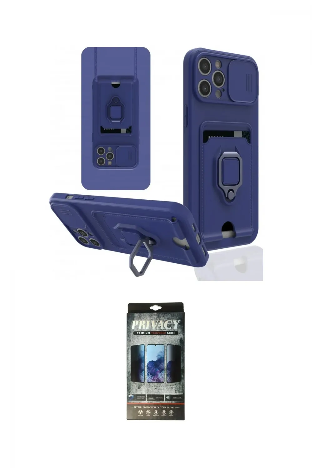 ieg™ iPhone 12 Pro Kılıf Vadi Form Prime - Siyah 34D Hayalet Izgaralı Cam