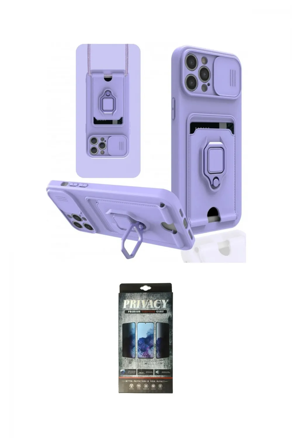 ieg™ iPhone 12 Pro Kılıf Vadi Form Prime - Siyah 34D Hayalet Izgaralı Cam