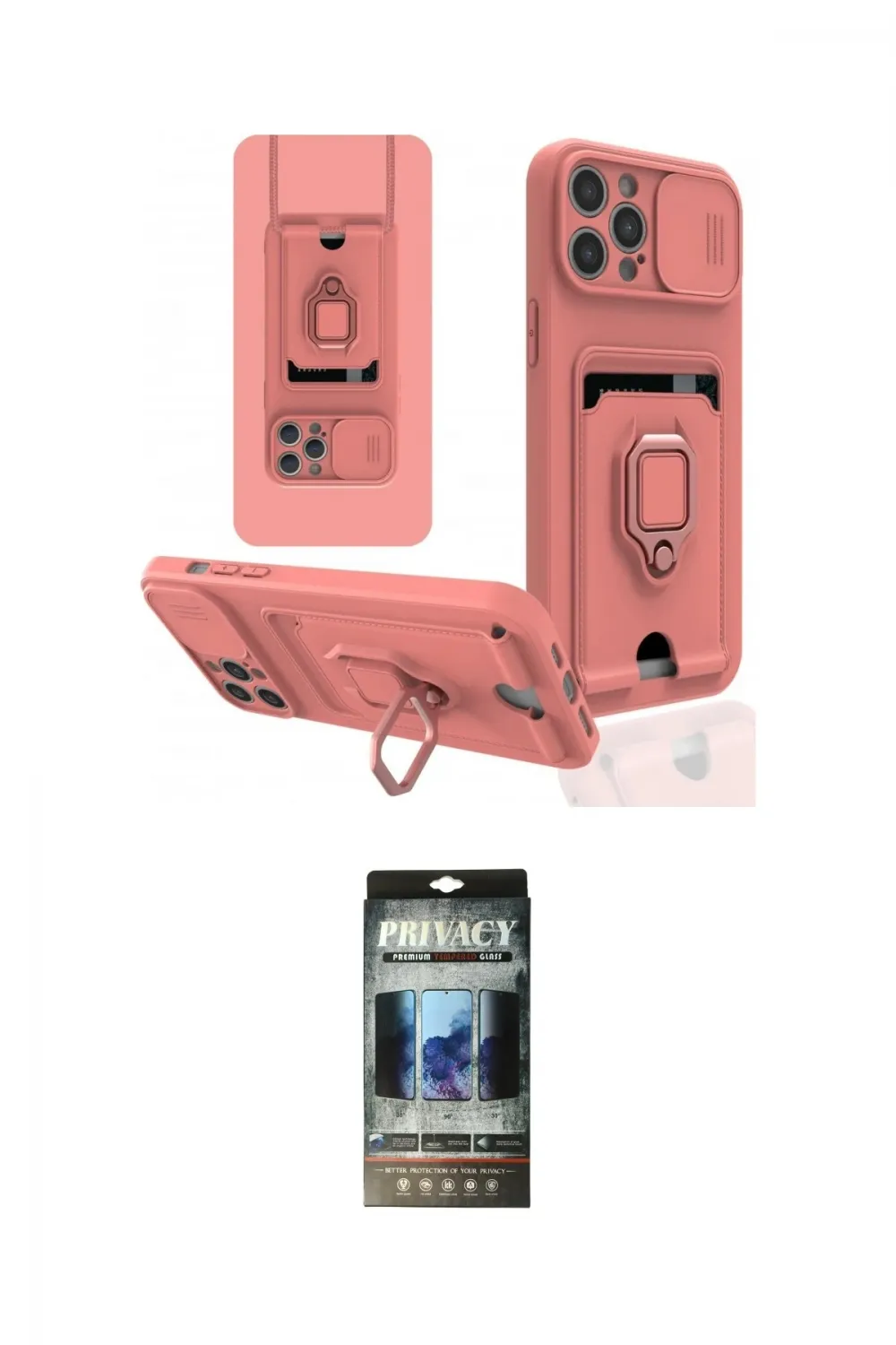ieg™ iPhone 12 Pro Kılıf Vadi Form Prime - Siyah 34D Hayalet Izgaralı Cam