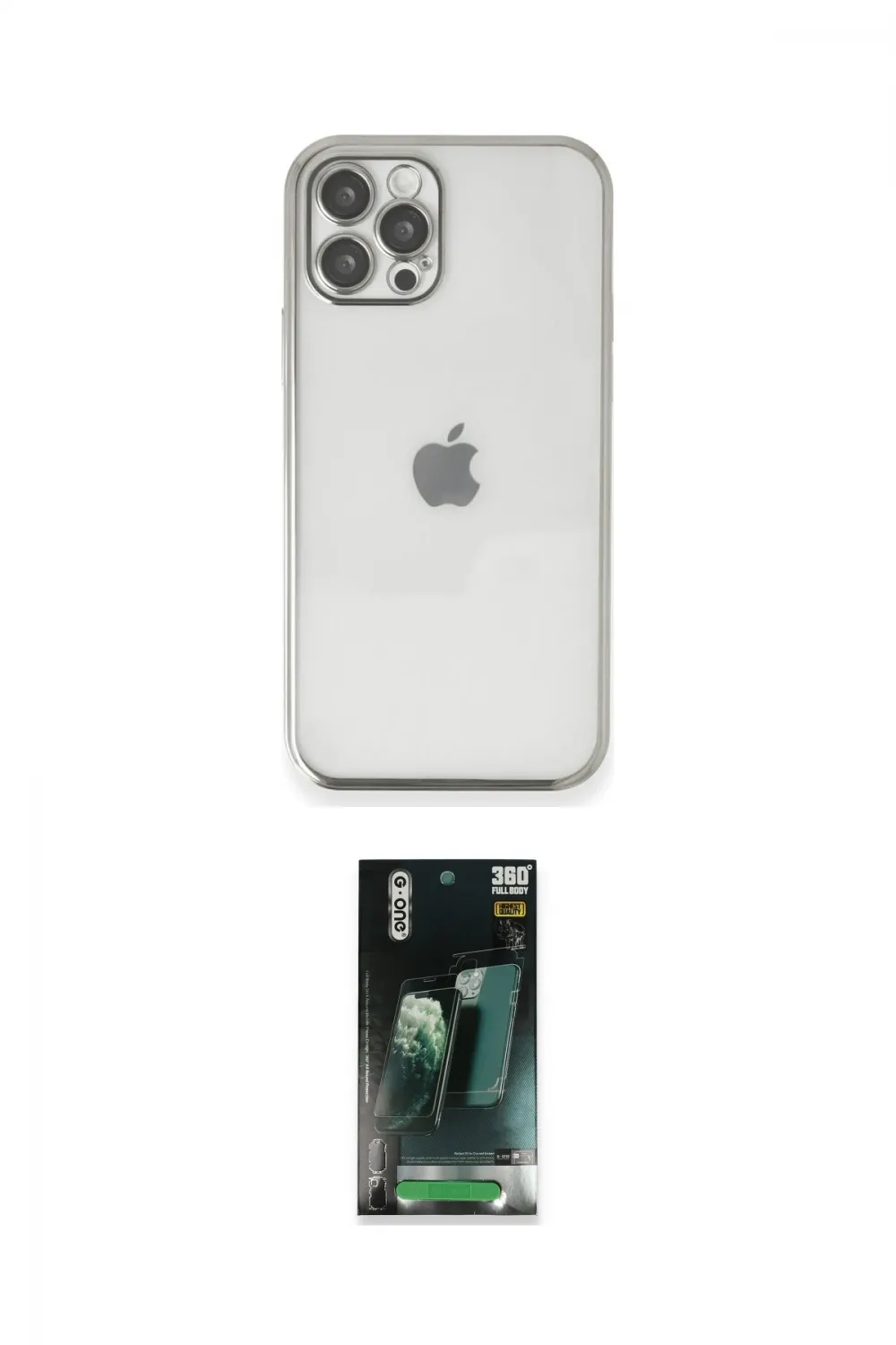 ieg™ iPhone 12 Pro Kılıf Vadi Minimal - Şeffaf 360 Full Body Arka Koruyucu