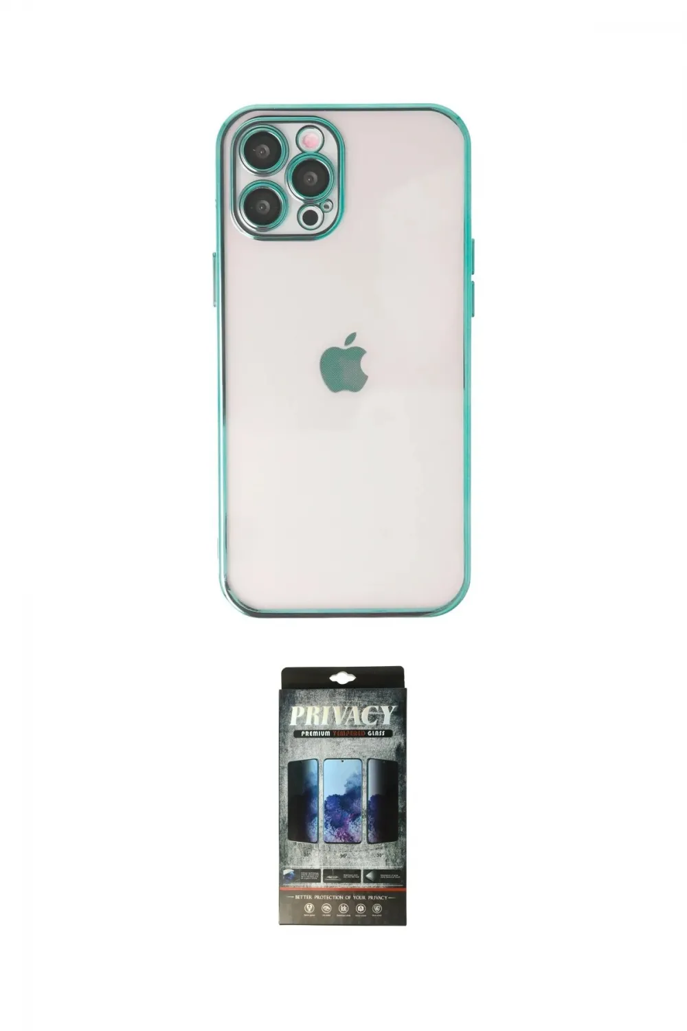 ieg™ iPhone 12 Pro Kılıf Vadi Minimal - Siyah 34D Hayalet Izgaralı Cam