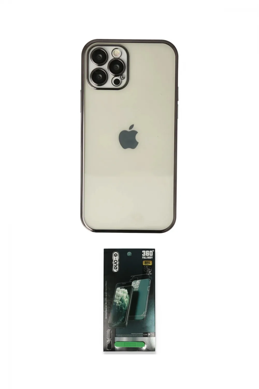 ieg™ iPhone 12 Pro Kılıf Vadi Minimal - Siyah 360 Mat Full Body Arka Koruyucu