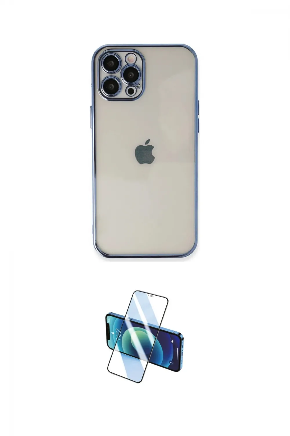 ieg™ iPhone 12 Pro Kılıf Vadi Minimal - Siyah 3D Antistatik Seramik Nano Ekran Koruyucu