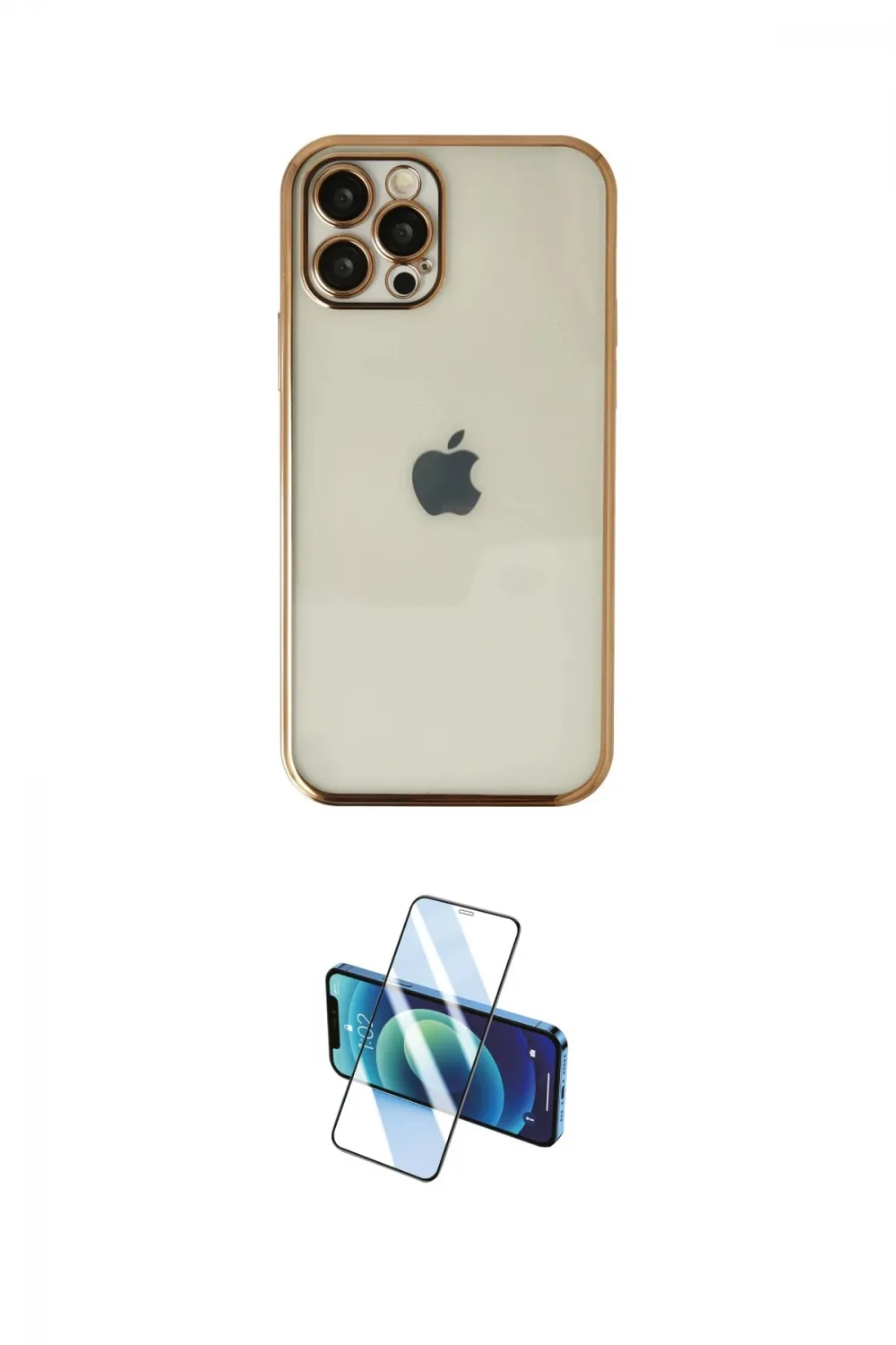 ieg™ iPhone 12 Pro Kılıf Vadi Minimal - Siyah 3D Antistatik Seramik Nano Ekran Koruyucu