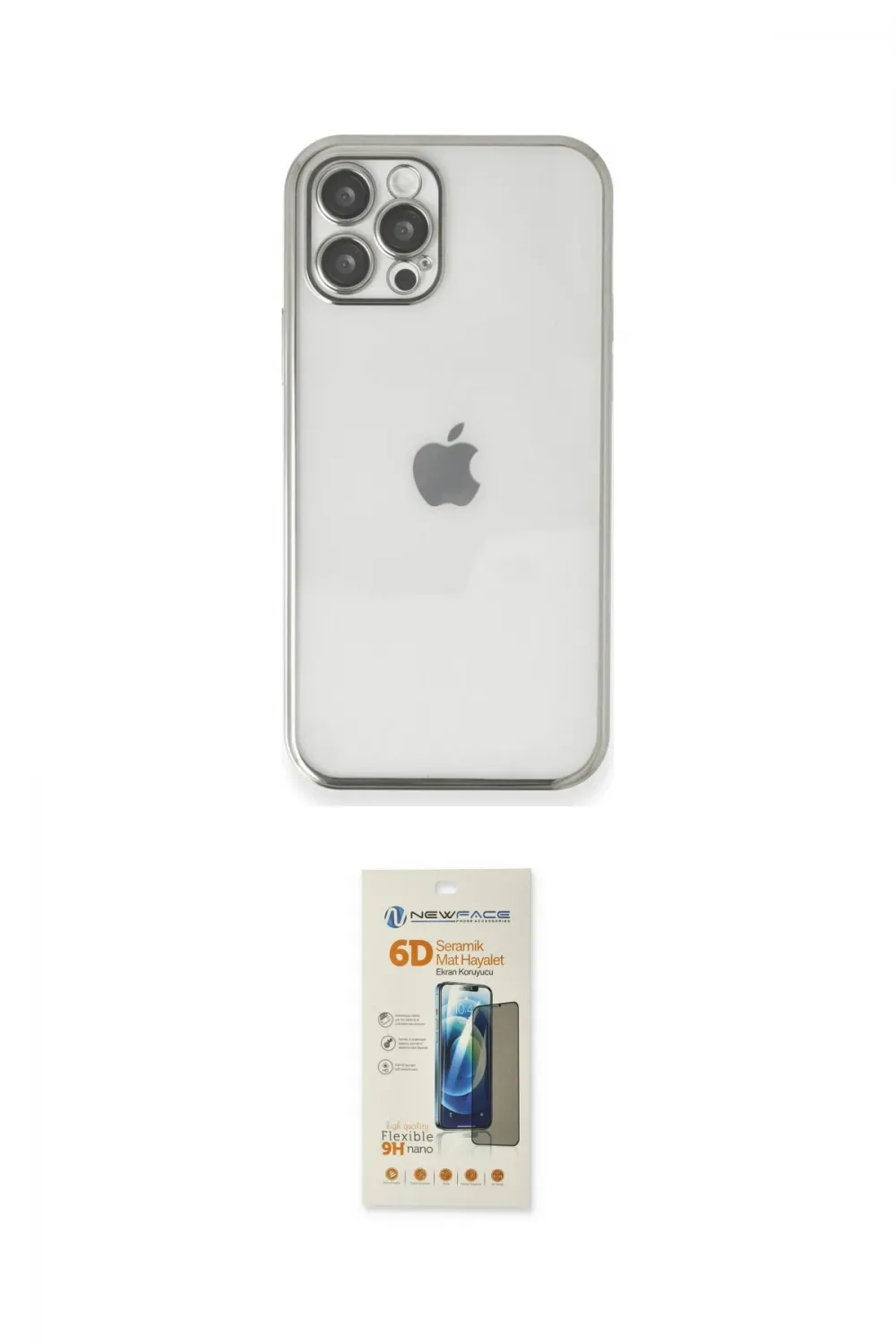 ieg™ iPhone 12 Pro Kılıf Vadi Minimal - Siyah 6D Mat Seramik Hayalet Nano Ekran Koruyucu