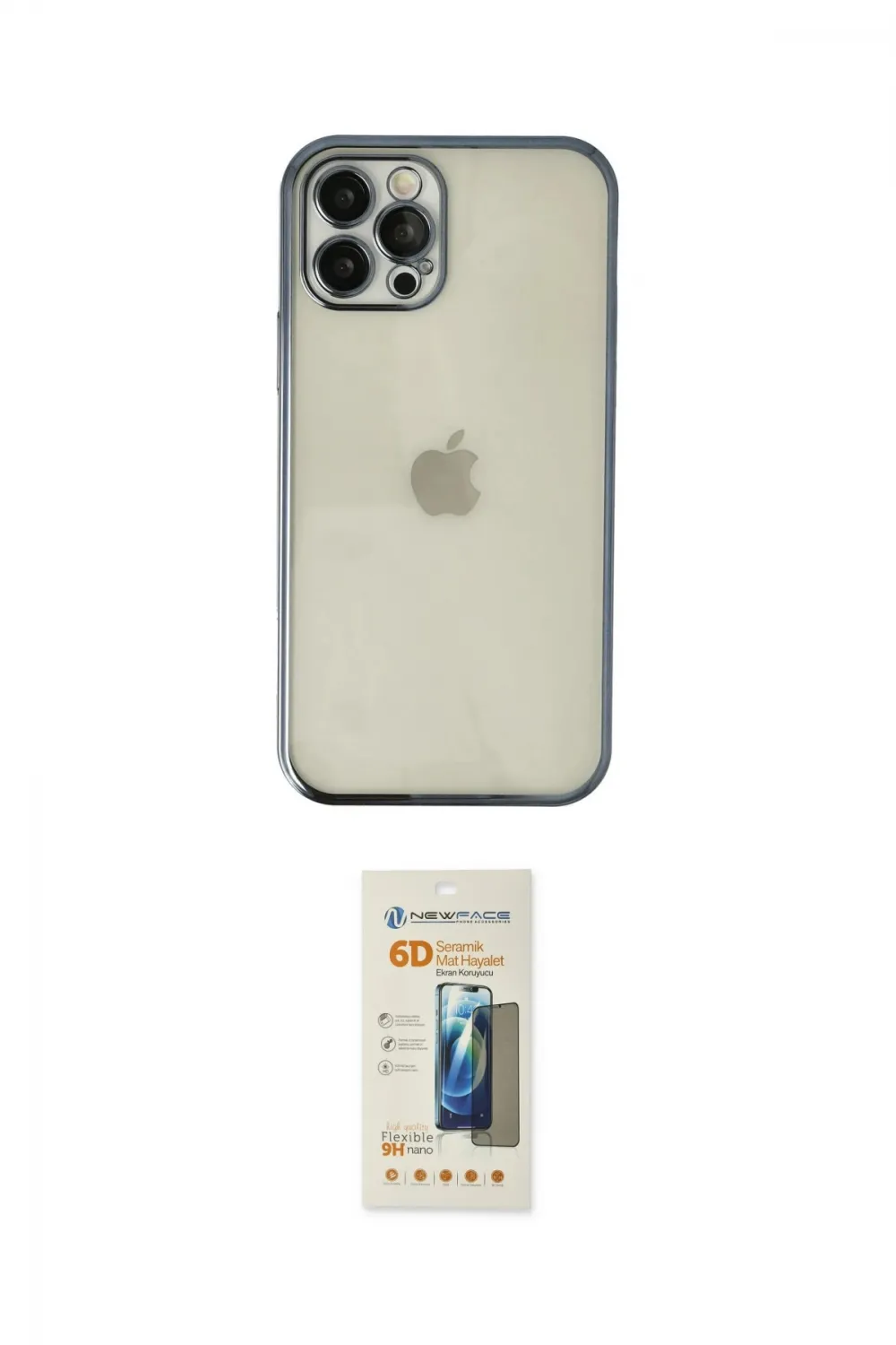 ieg™ iPhone 12 Pro Kılıf Vadi Minimal - Siyah 6D Mat Seramik Hayalet Nano Ekran Koruyucu