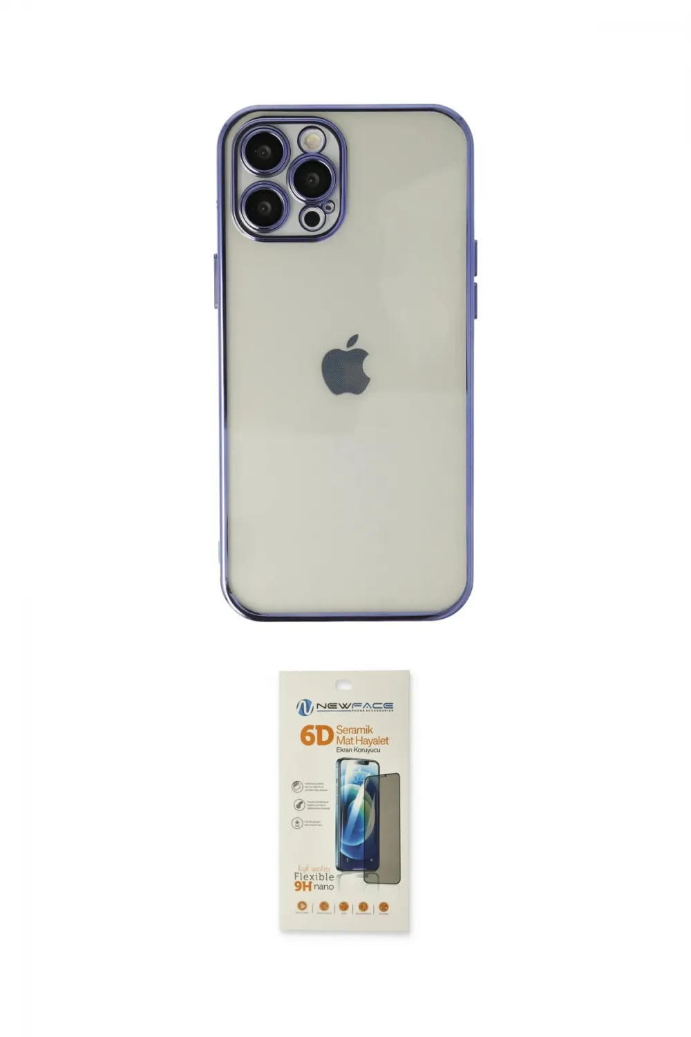 ieg™ iPhone 12 Pro Kılıf Vadi Minimal - Siyah 6D Mat Seramik Hayalet Nano Ekran Koruyucu