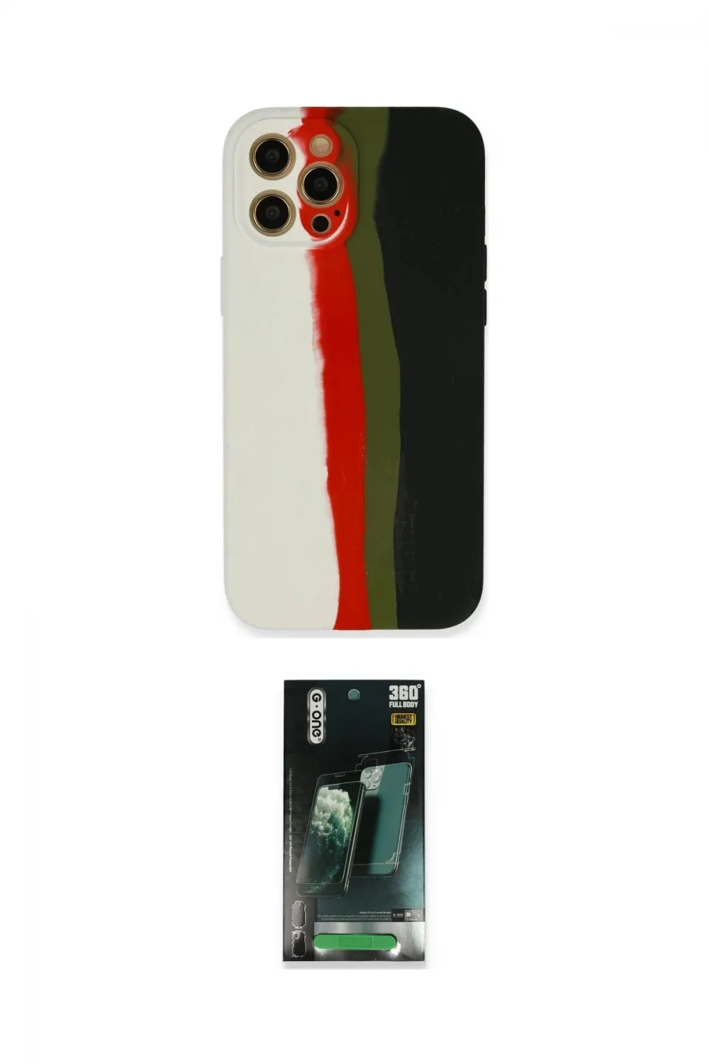 ieg™ iPhone 12 Pro Kılıf Yadigar Çizgi - Şeffaf 360 Full Body Arka Koruyucu