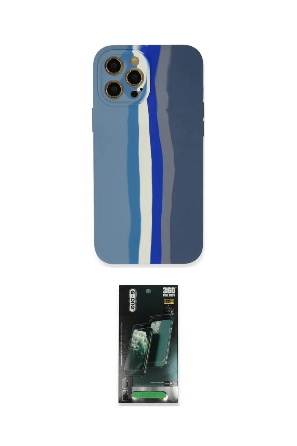 ieg™ iPhone 12 Pro Kılıf Yadigar Çizgi - Şeffaf 360 Full Body Arka Koruyucu