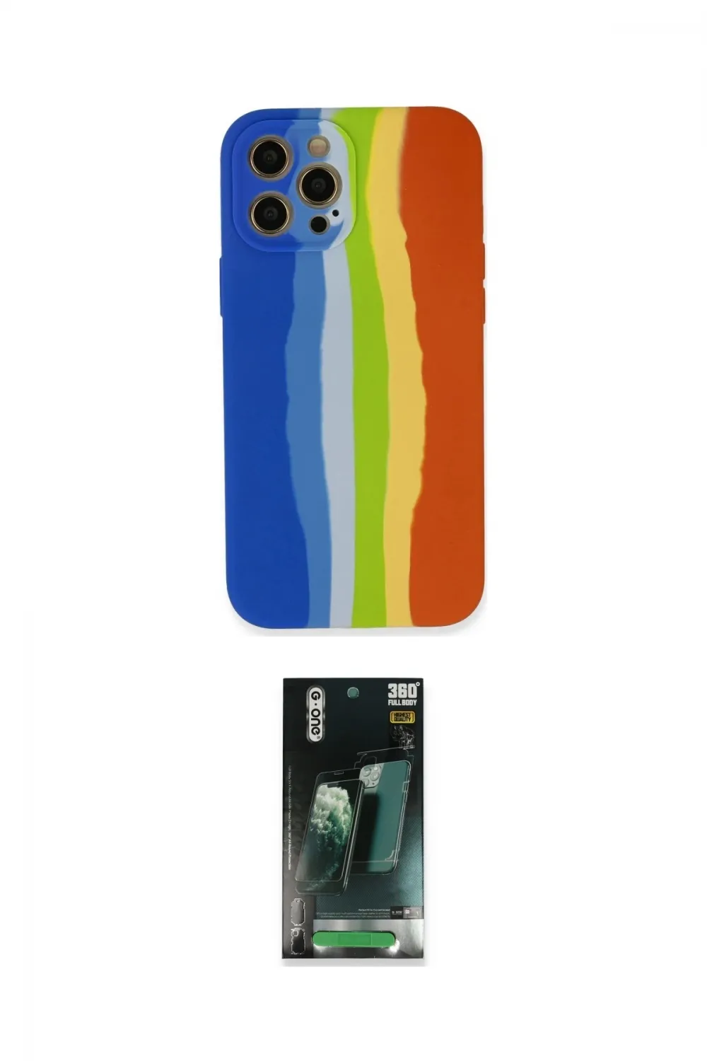 ieg™ iPhone 12 Pro Kılıf Yadigar Çizgi - Şeffaf 360 Full Body Arka Koruyucu