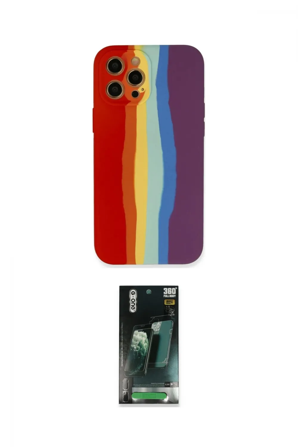 ieg™ iPhone 12 Pro Kılıf Yadigar Çizgi - Siyah 360 Mat Full Body Arka Koruyucu