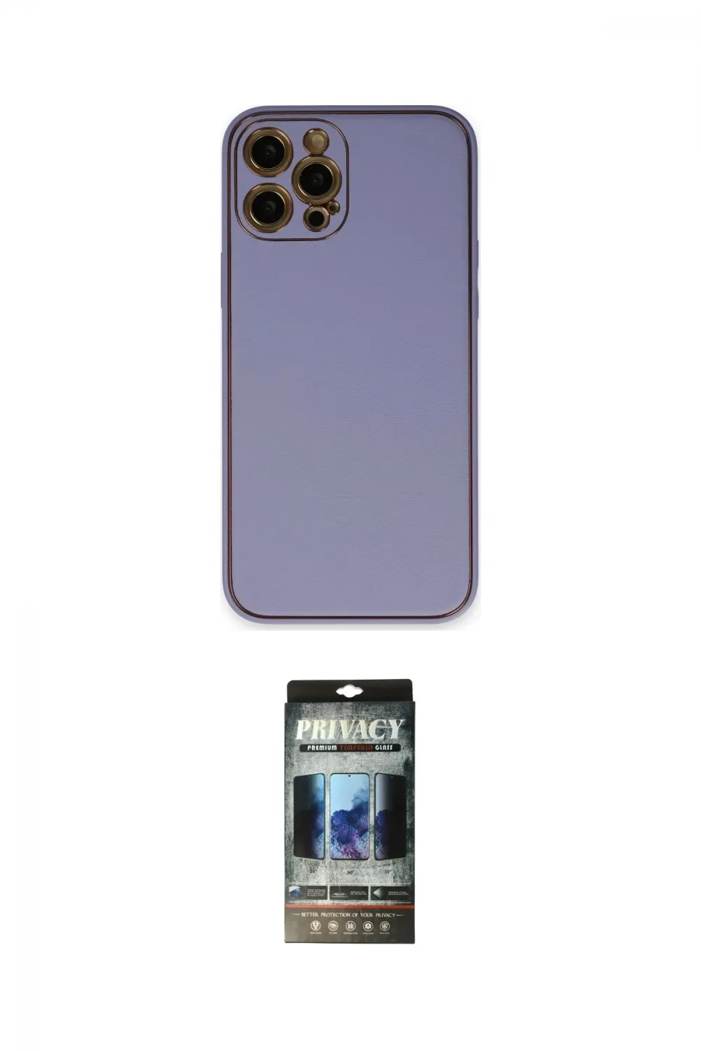 ieg™ iPhone 12 Pro Kılıf Yadigar Klasik - Siyah 34D Hayalet Izgaralı Cam