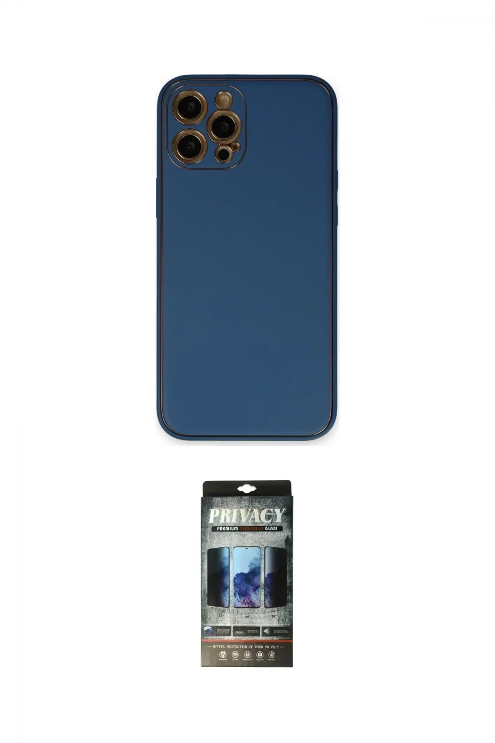 ieg™ iPhone 12 Pro Kılıf Yadigar Klasik - Siyah 34D Hayalet Izgaralı Cam