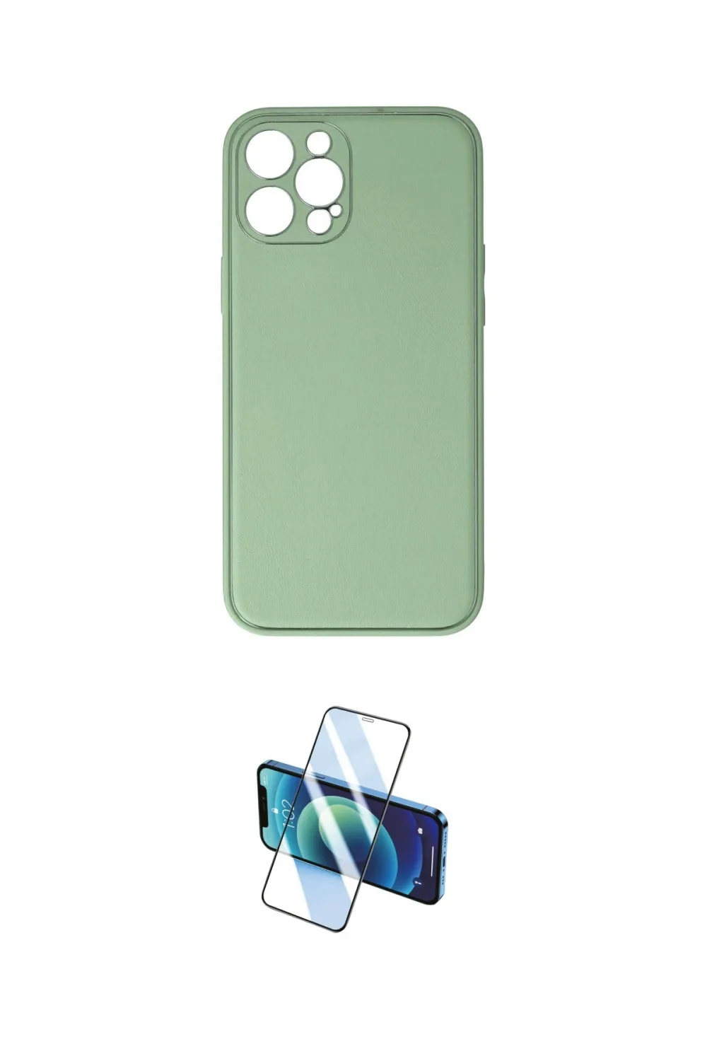 ieg™ iPhone 12 Pro Kılıf Yadigar Klasik - Siyah 3D Antistatik Cam Ekran Koruyucu