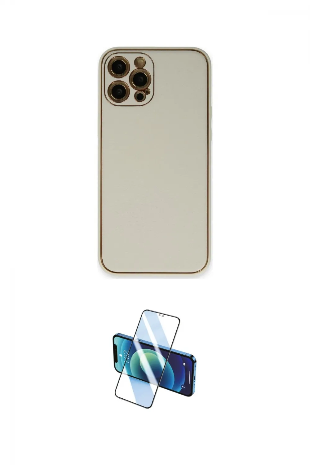 ieg™ iPhone 12 Pro Kılıf Yadigar Klasik - Siyah 3D Antistatik Cam Ekran Koruyucu