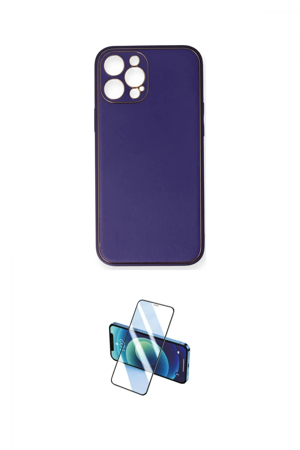 ieg™ iPhone 12 Pro Kılıf Yadigar Klasik - Siyah 3D Antistatik Cam Ekran Koruyucu