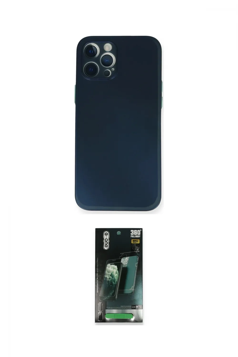ieg™ iPhone 12 Pro Kılıf Yadigar Yansıma Serisi - Siyah 360 Mat Full Body Arka Koruyucu