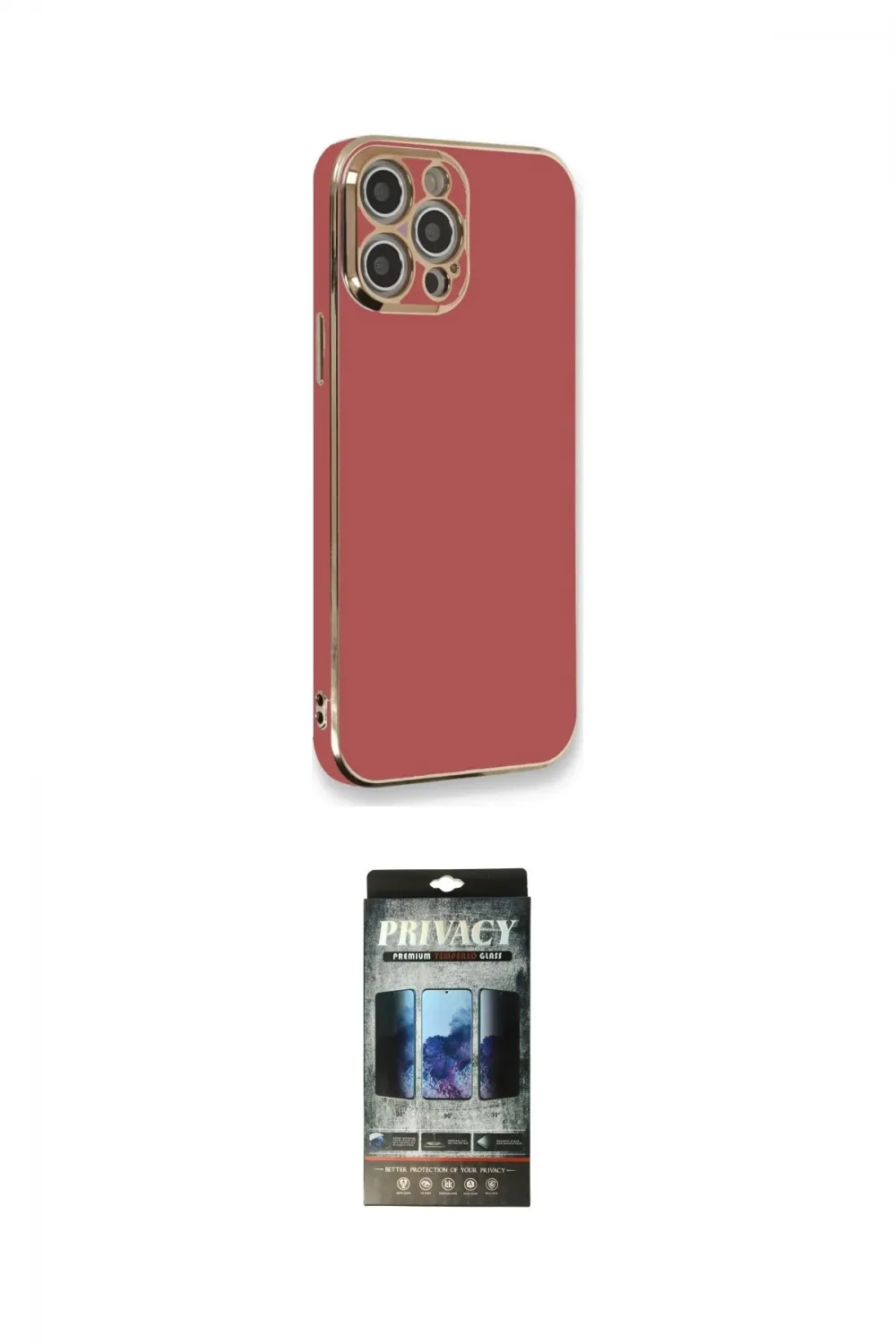 ieg™ iPhone 12 Pro Kılıf Yankı Serisi - Siyah 34D Hayalet Izgaralı Cam