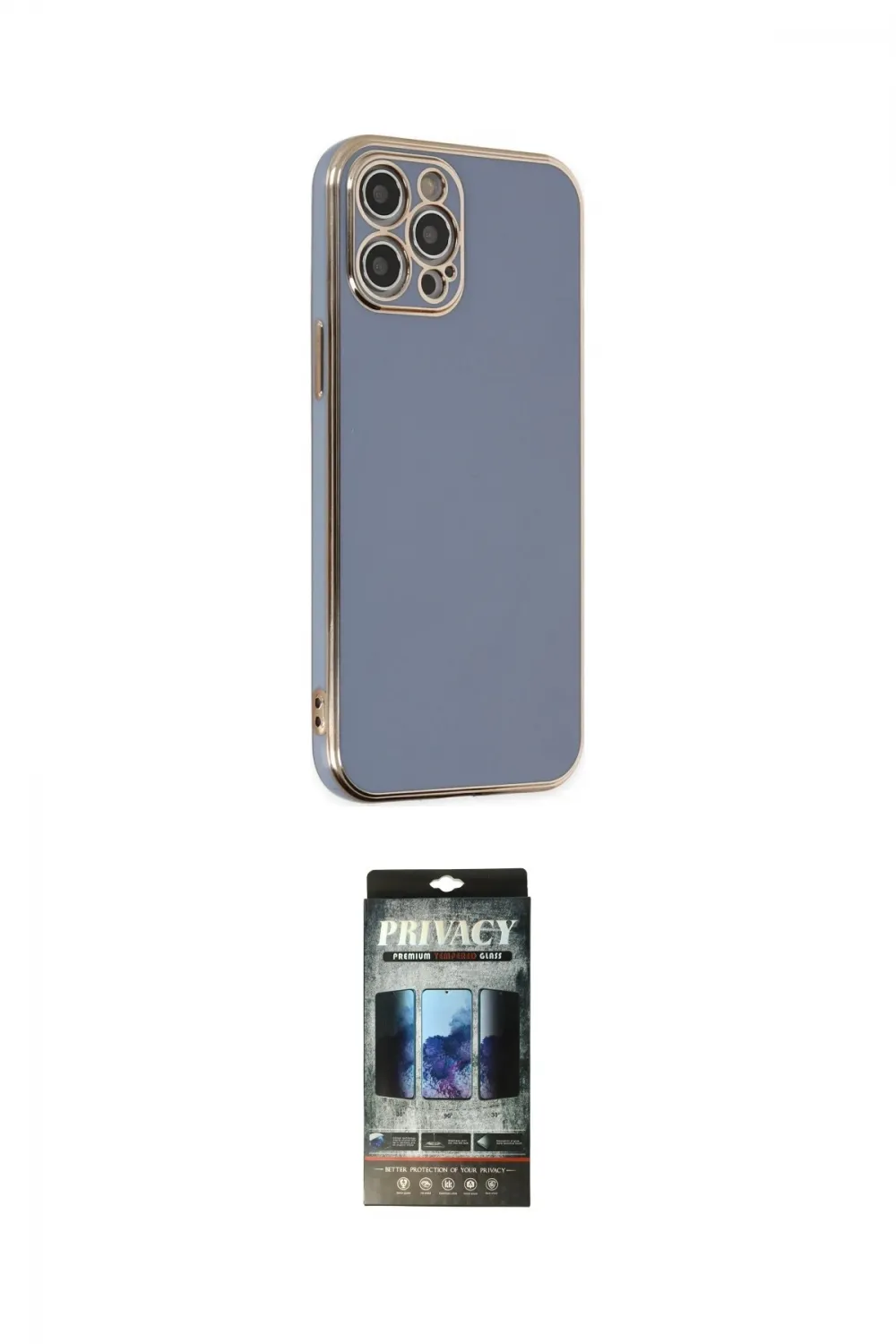 ieg™ iPhone 12 Pro Kılıf Yankı Serisi - Siyah 34D Hayalet Izgaralı Cam