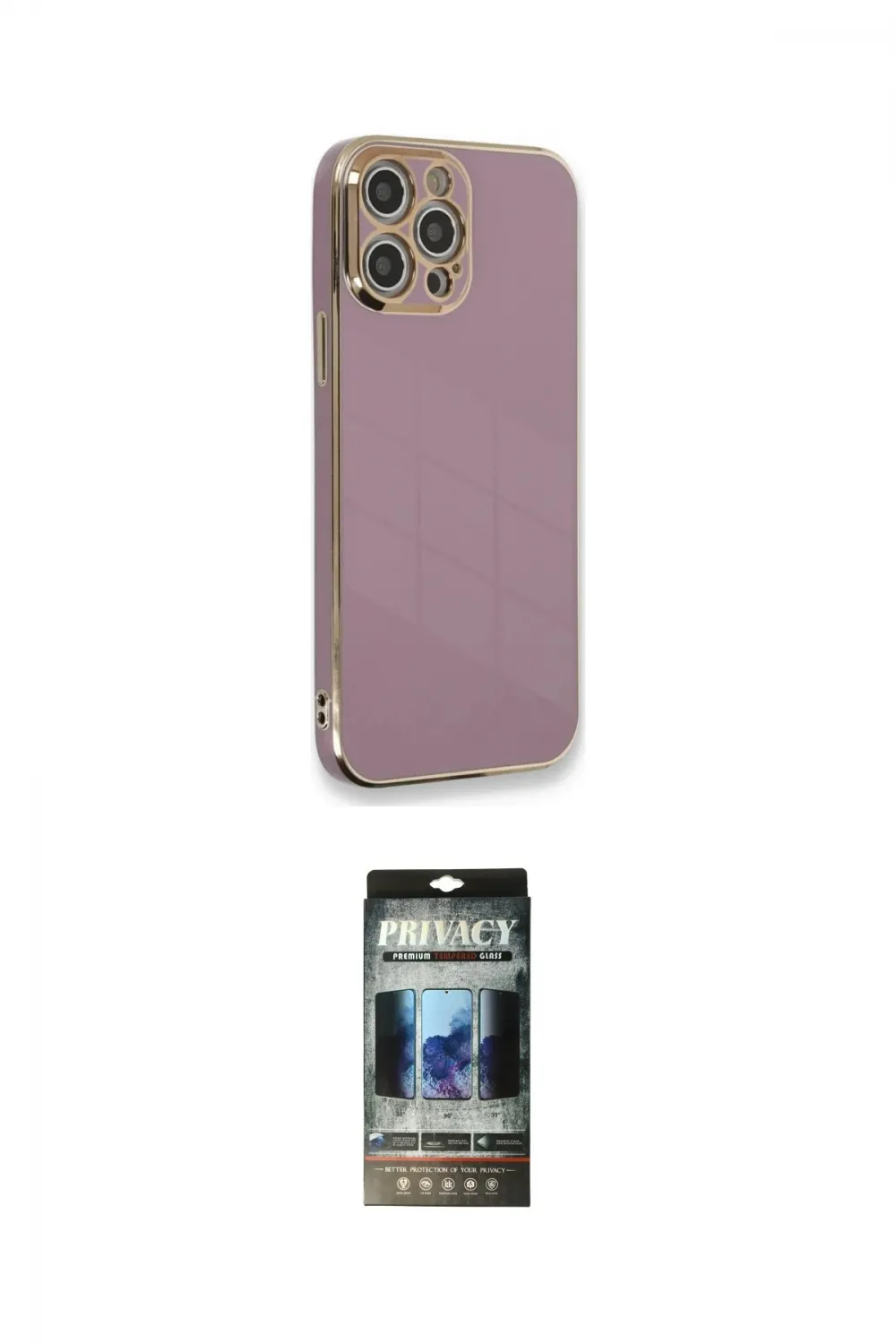 ieg™ iPhone 12 Pro Kılıf Yankı Serisi - Siyah 34D Hayalet Izgaralı Cam