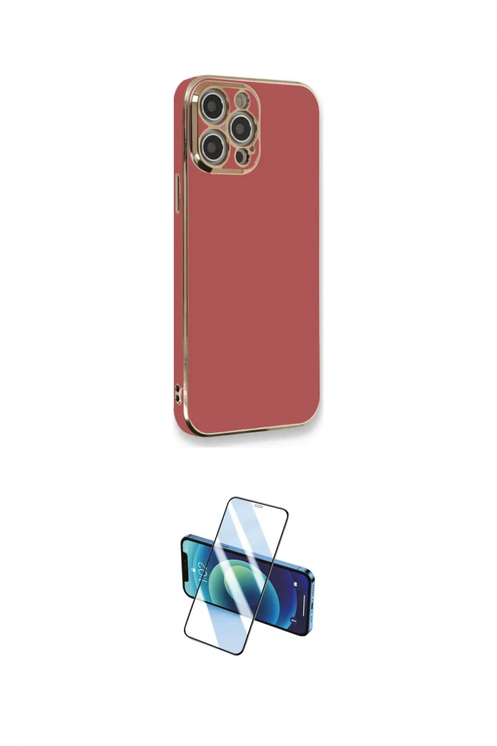 ieg™ iPhone 12 Pro Kılıf Yankı Serisi - Siyah 3D Antistatik Cam Ekran Koruyucu