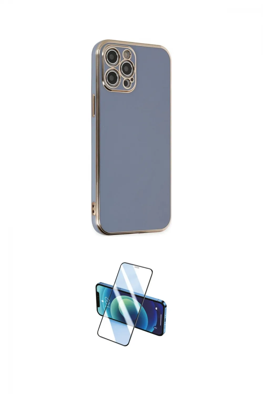 ieg™ iPhone 12 Pro Kılıf Yankı Serisi - Siyah 3D Antistatik Cam Ekran Koruyucu