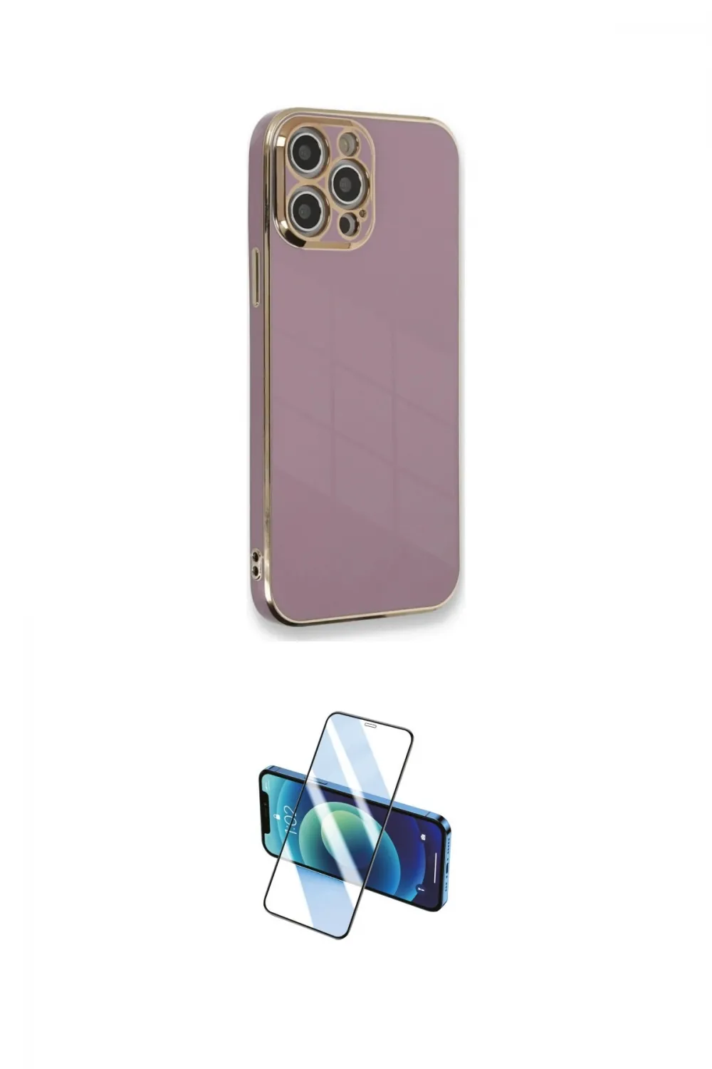 ieg™ iPhone 12 Pro Kılıf Yankı Serisi - Siyah 3D Antistatik Cam Ekran Koruyucu