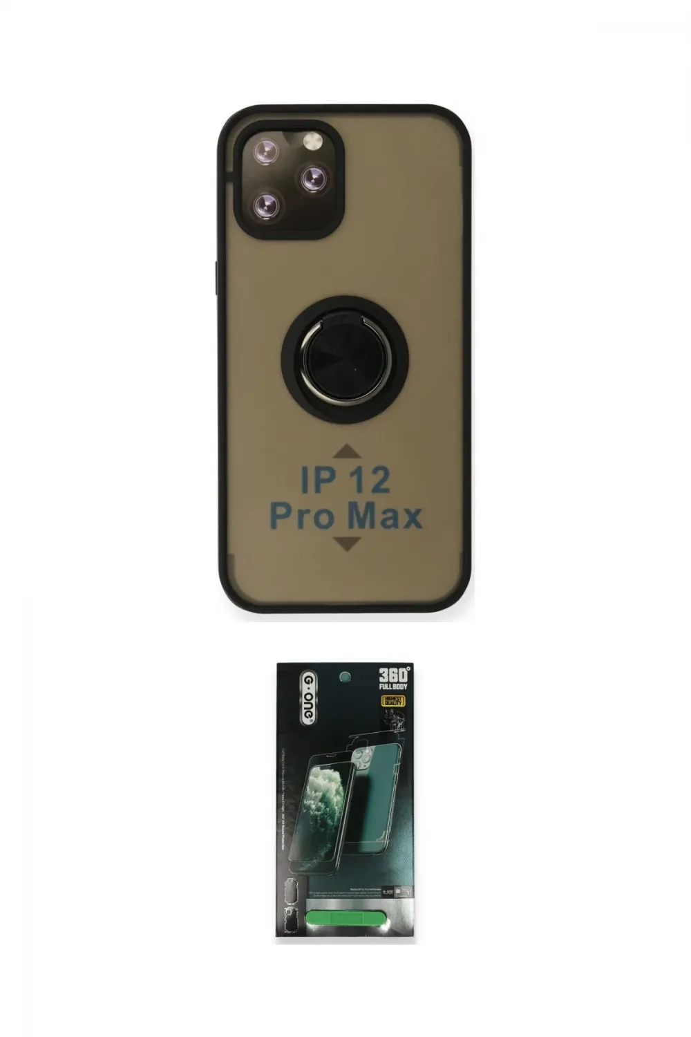 ieg™ iPhone 12 Pro Kılıf Yörünge Çizgi - Şeffaf 360 Full Body Arka Koruyucu