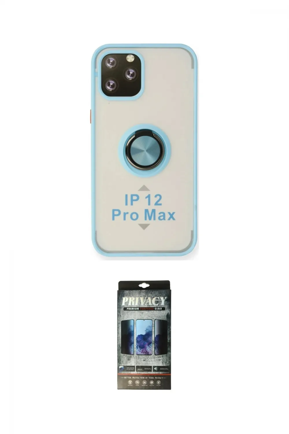 ieg™ iPhone 12 Pro Kılıf Yörünge Çizgi - Siyah 34D Hayalet Izgaralı Cam