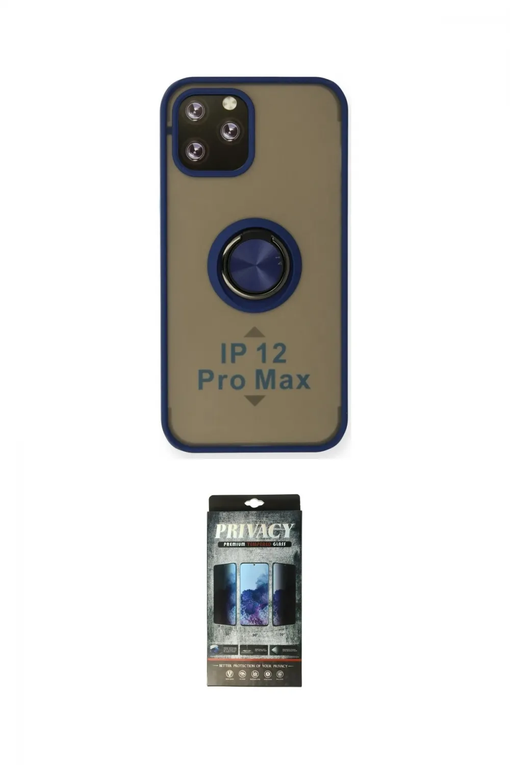 ieg™ iPhone 12 Pro Kılıf Yörünge Çizgi - Siyah 34D Hayalet Izgaralı Cam