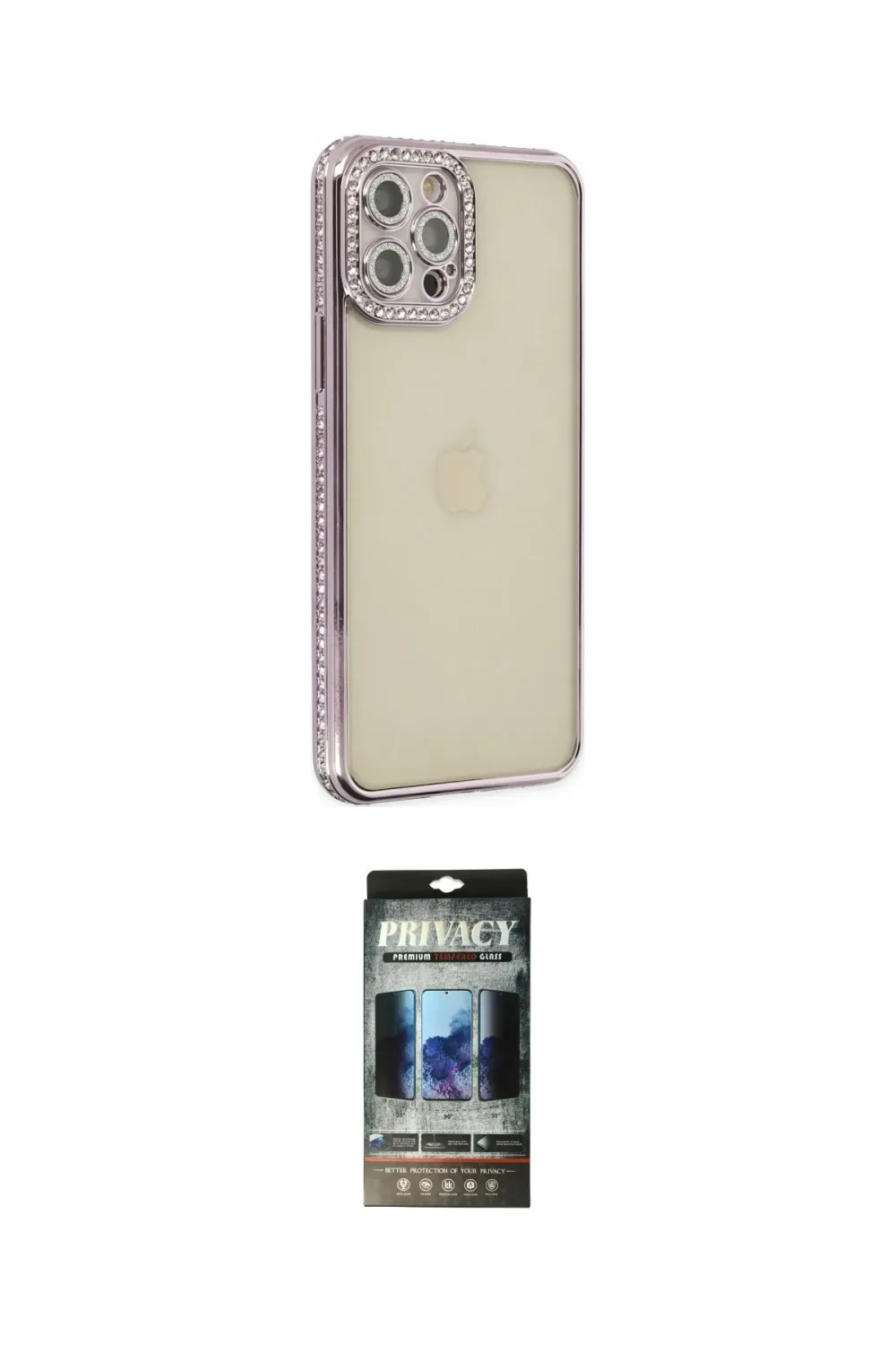 ieg™ iPhone 12 Pro Kılıf Yörünge Koleksiyonu - Siyah 34D Hayalet Izgaralı Cam