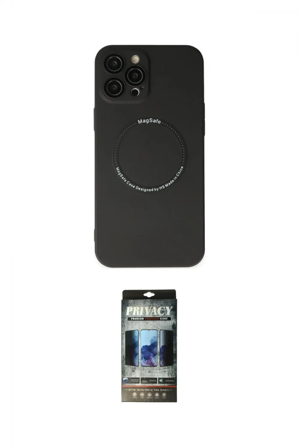 ieg™ iPhone 12 Pro Kılıf Zirve Klasik Prime - Siyah 34D Hayalet Izgaralı Cam