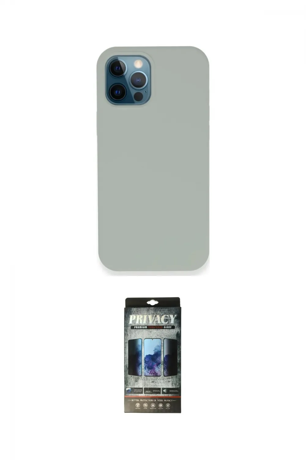 ieg™ iPhone 12 Pro Kılıf Zirve Modern Özel Seri - Siyah 34D Hayalet Izgaralı Cam