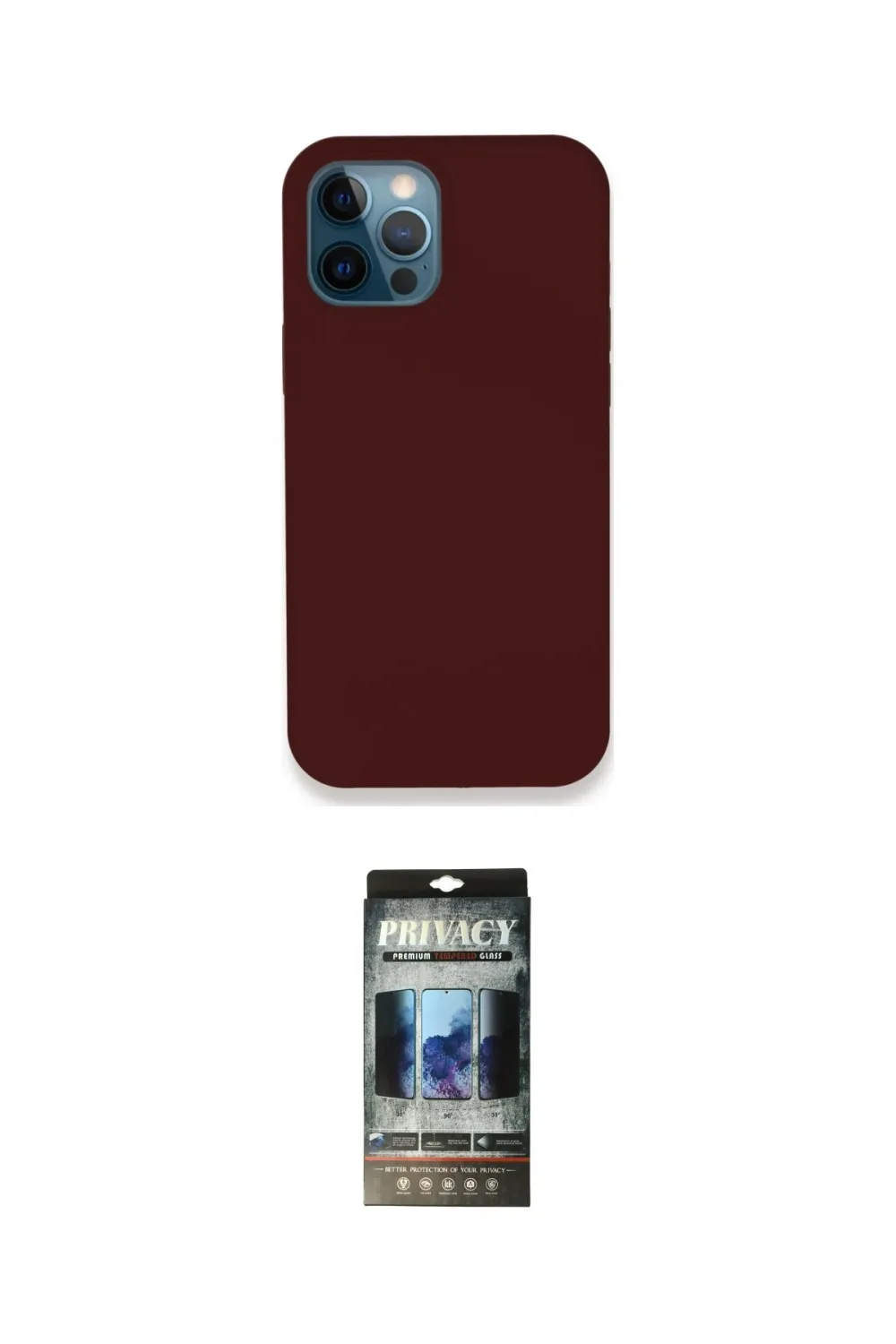 ieg™ iPhone 12 Pro Kılıf Zirve Modern Özel Seri - Siyah 34D Hayalet Izgaralı Cam