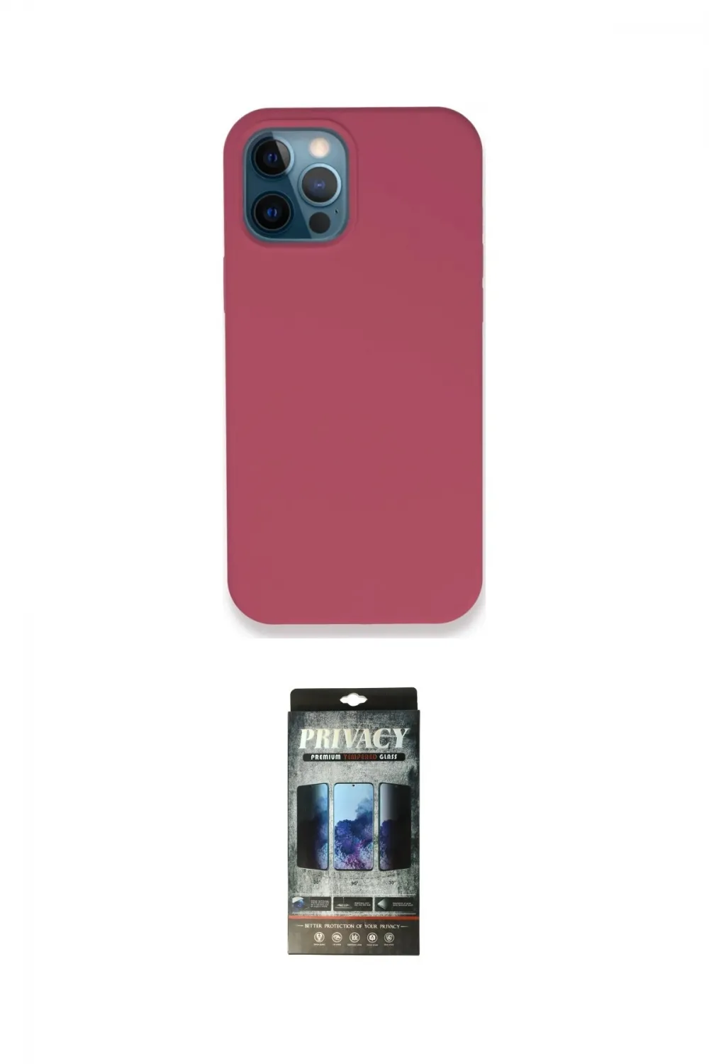 ieg™ iPhone 12 Pro Kılıf Zirve Modern Özel Seri - Siyah 34D Hayalet Izgaralı Cam