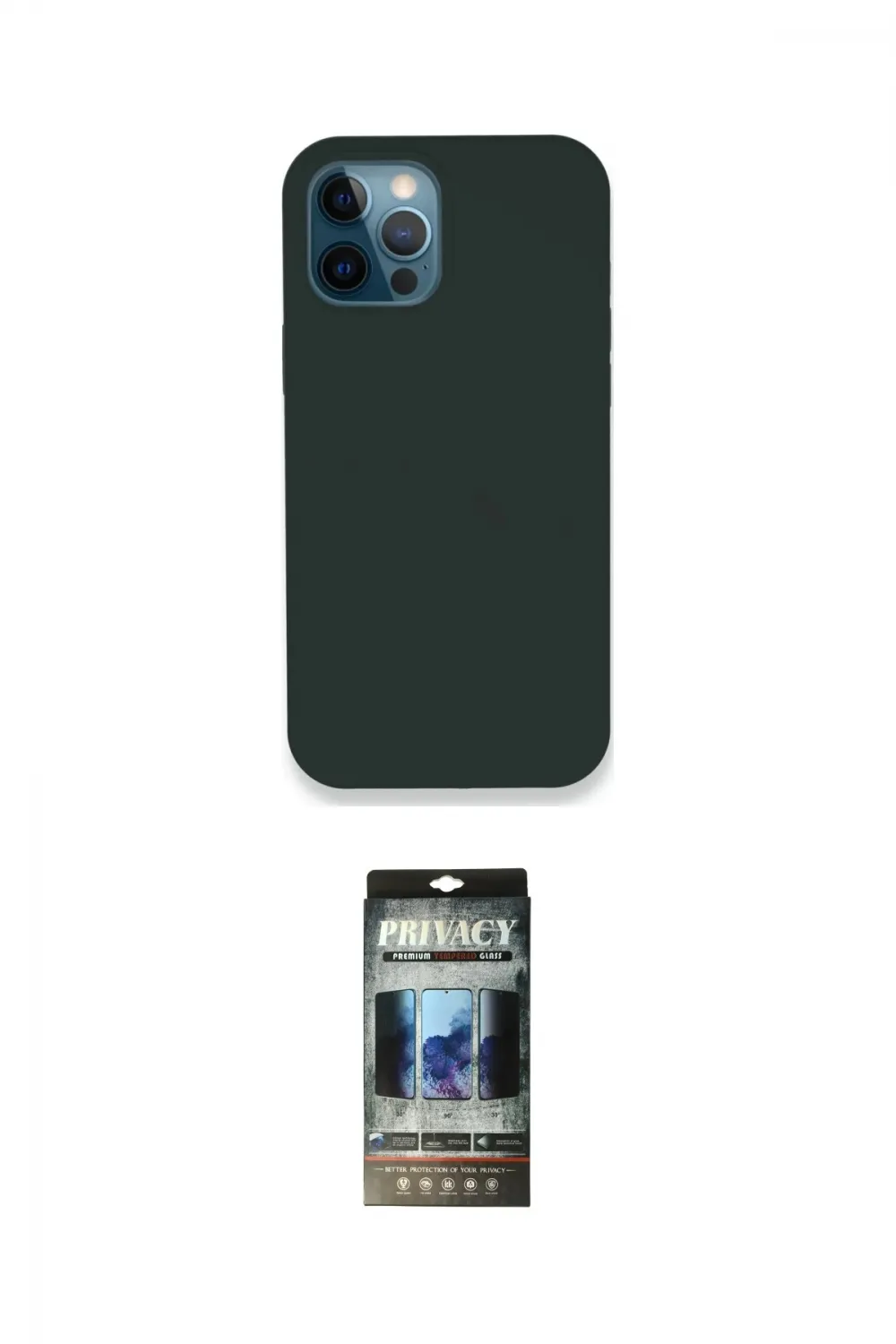 ieg™ iPhone 12 Pro Kılıf Zirve Modern Özel Seri - Siyah 34D Hayalet Izgaralı Cam