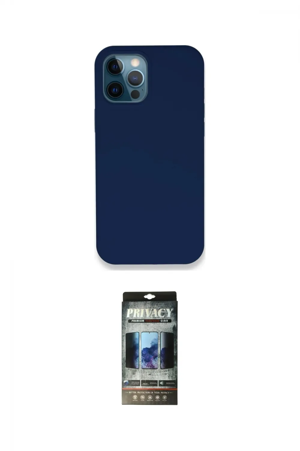 ieg™ iPhone 12 Pro Kılıf Zirve Modern Özel Seri - Siyah 34D Hayalet Izgaralı Cam