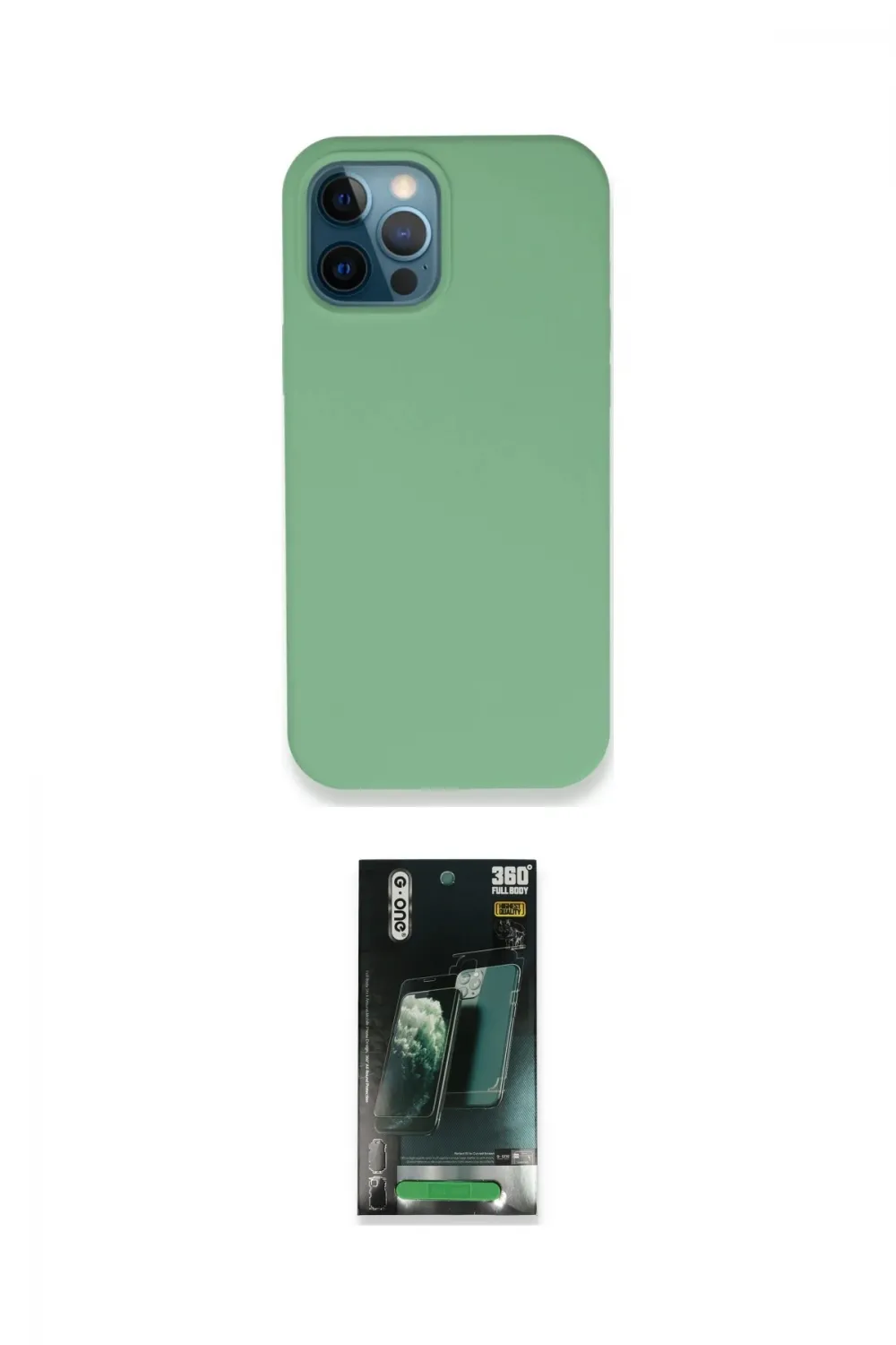 ieg™ iPhone 12 Pro Kılıf Zirve Modern Özel Seri - Siyah 360 Mat Full Body Arka Koruyucu